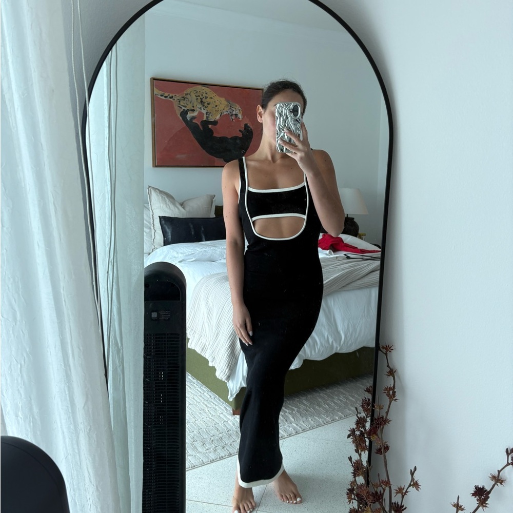 Peppermayo Black and White Backless Dress